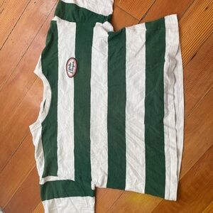 Striped Green Monoprix Cropped Shirt